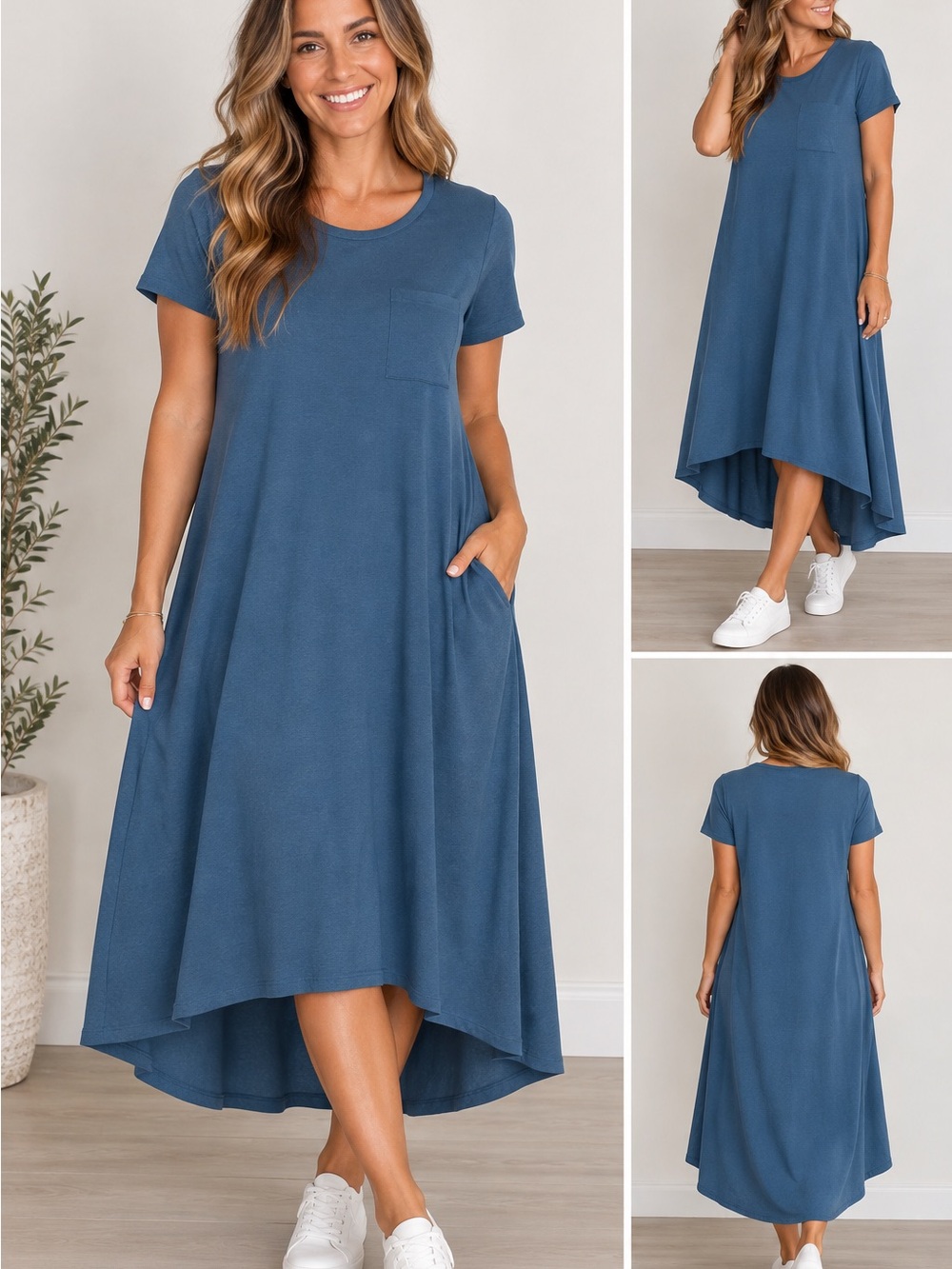 LuLaRoe Dusty Blue Pocket Dress